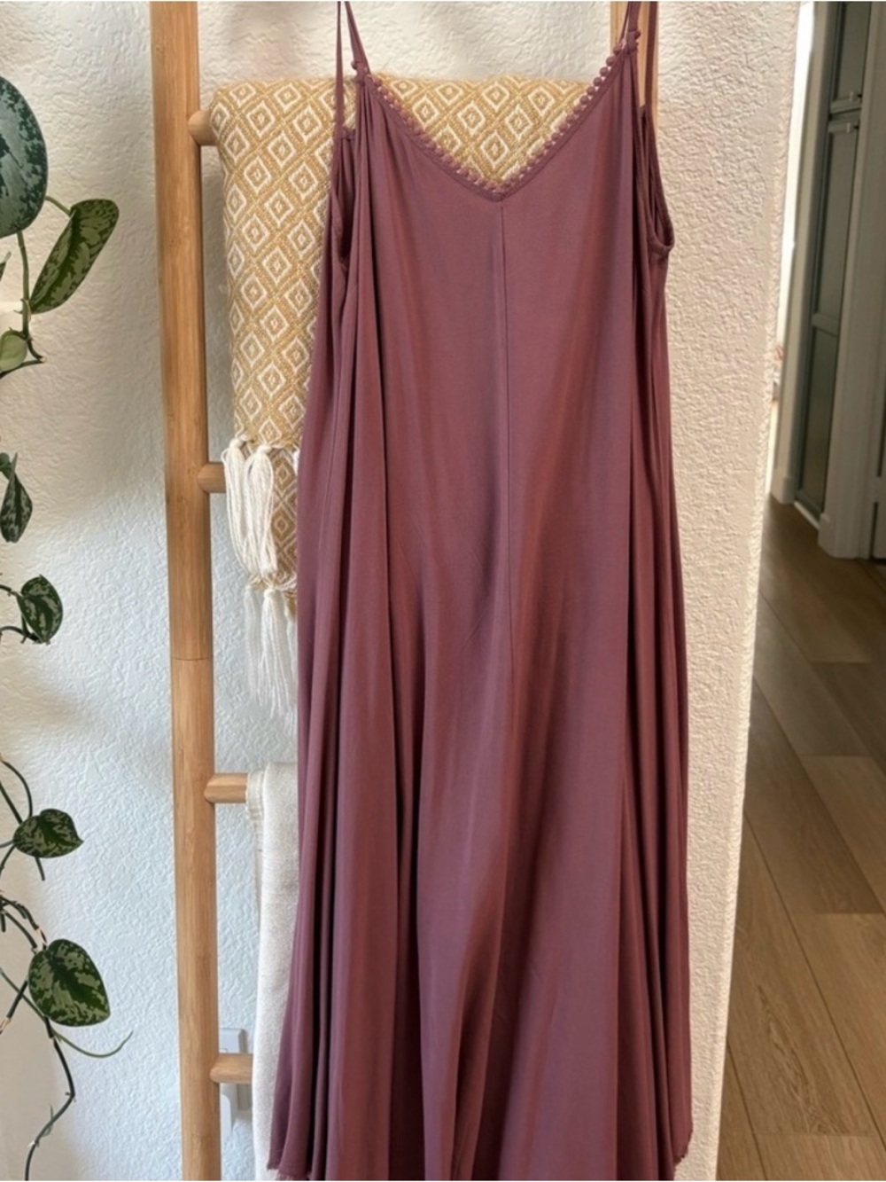 Others Follow Dusty Mauve Maxi Slip Dress